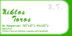 miklos toros business card